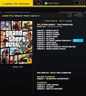 GTA V LinGon Trainer v2 - GTA5