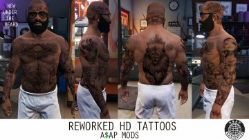 HD New Tattoos - Trevor Franklin & Michael - GTA5