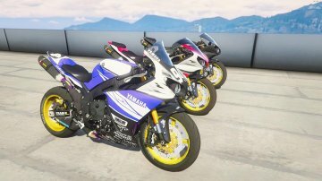 Yamaha R1 2014 Grey/Gold Paintjobs - GTA5