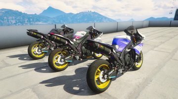 Yamaha R1 2014 Grey/Gold Paintjobs - GTA5