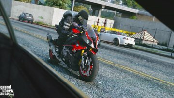 BMW S1000RR Graffiti Skin / Black and Red HP4 - GTA5
