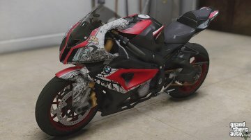 BMW S1000RR Graffiti Skin / Black and Red HP4 - GTA5